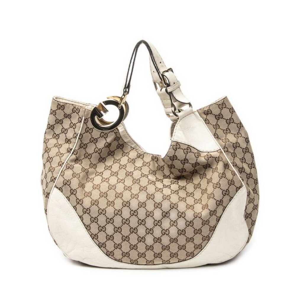 Gucci Shallot Hobo Beige Ivory GG Canvas - Picture 5 of 10